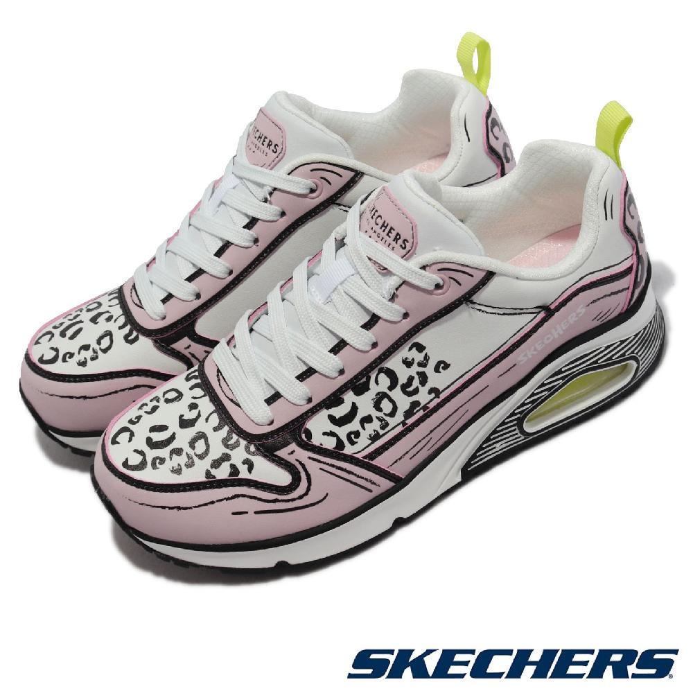 Skechers 休閒鞋 Uno-Leopard Leaps 女鞋 氣墊 緩震 舒適 穿搭推薦 白 彩 155367-WLPK