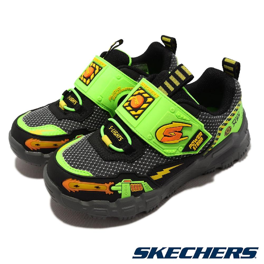 Skechers 兒童燈鞋 S Lights-Adventure Track 黑 綠 太空戰機 衝擊波射擊音效 發光 400155LBKLM