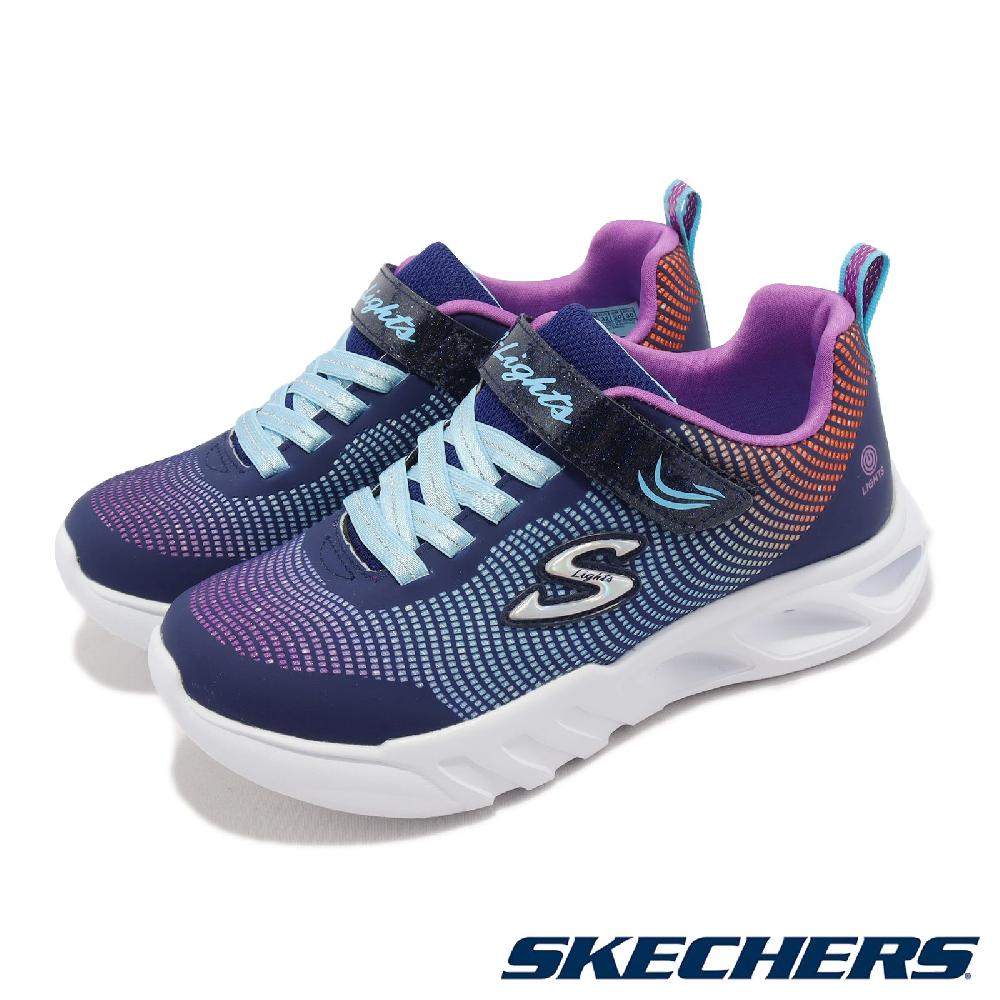 Skechers 童鞋 S Lights-Flicker Flash 燈鞋 深藍 發光 閃亮 小朋友 中童 運動鞋 303700LNVMT