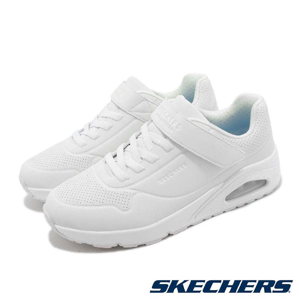 Skechers 童鞋 Uno-Air Blitz 白 全白 小白鞋 氣墊 純色 運動鞋 緩震 小朋友 中大童 403673LW