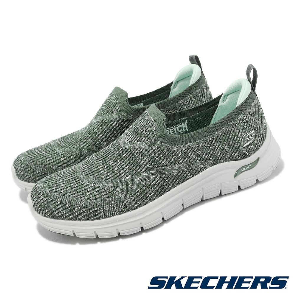 Skechers 休閒鞋 Arch Fit Vista 女鞋 綠 輕量 舒適 緩震 經典 健走 套入式 104371OLV