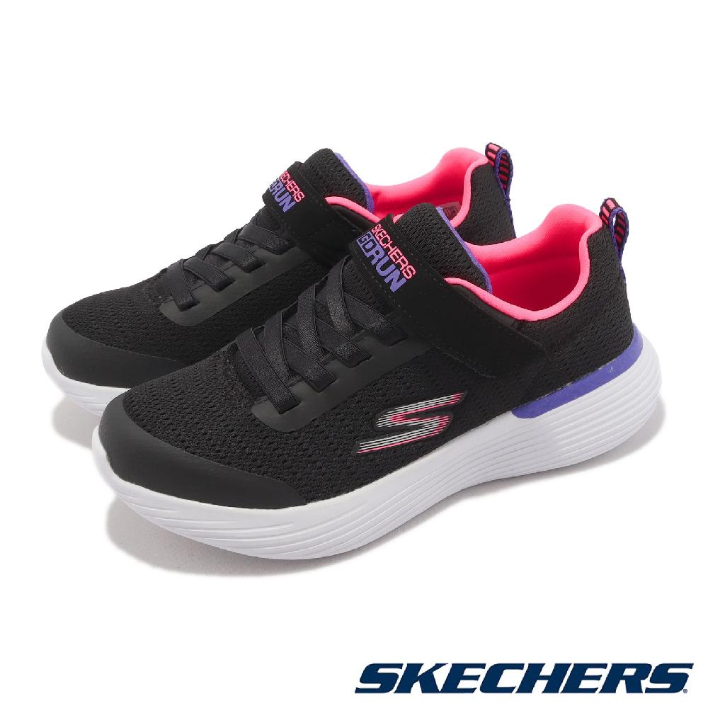 Skechers 童鞋 Go Run 400 V2 運動鞋 黑 紫 輕量 親子鞋 魔鬼氈 中童 小朋友 302427LBKPR