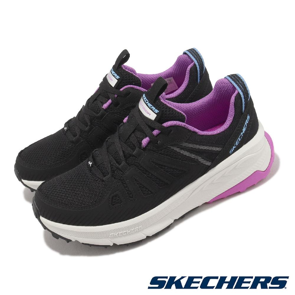 Skechers 越野跑鞋 Switch Back-Cascades 女鞋 黑 紫 回彈 記憶鞋墊 戶外 運動鞋 180162BKPR