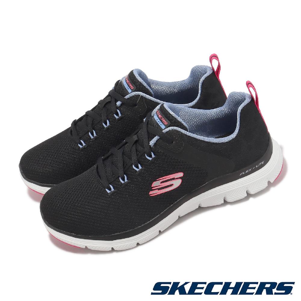 Skechers 斯凱奇 休閒鞋 Flex Appeal 4.0 寬楦 女鞋 黑 白 粉紅 輕量 記憶鞋墊 健走鞋 149580WBKMT