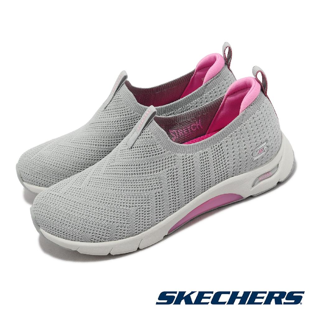 Skechers 斯凱奇 懶人鞋 Skech-Air Arch Fit 灰 粉紅 女鞋 緩震 套入式 針織 休閒鞋 104251GYPR