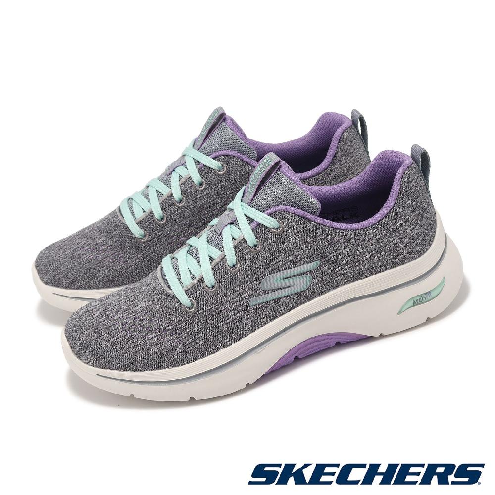 Skechers 斯凱奇 休閒鞋 Go Walk Arch Fit 2.0 女鞋 灰 紫 輕量 緩震 回彈 健走鞋 運動鞋 125311GYLV
