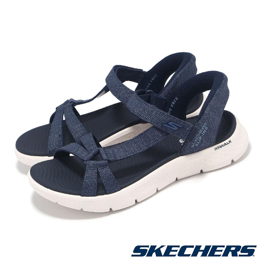 Skechers 斯凱奇 涼鞋 Go Walk Flex Sandal-ILLUMINATE 女鞋 藍 白 避震 輕量 涼拖鞋 141481NVY