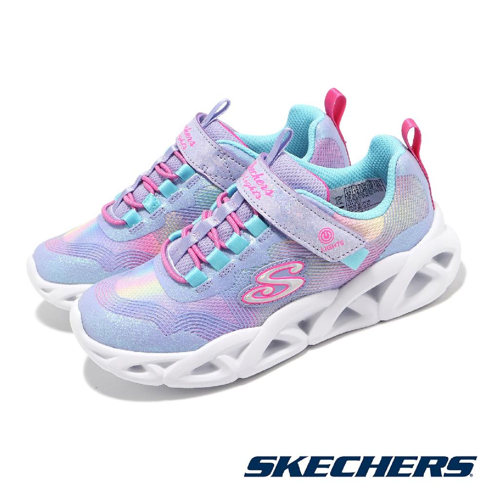 Skechers 斯凱奇 燈鞋 S Lights-Twisty Brights 2.0 中大童 紫 粉紅 閃燈 發光 童鞋 302339LLVMT