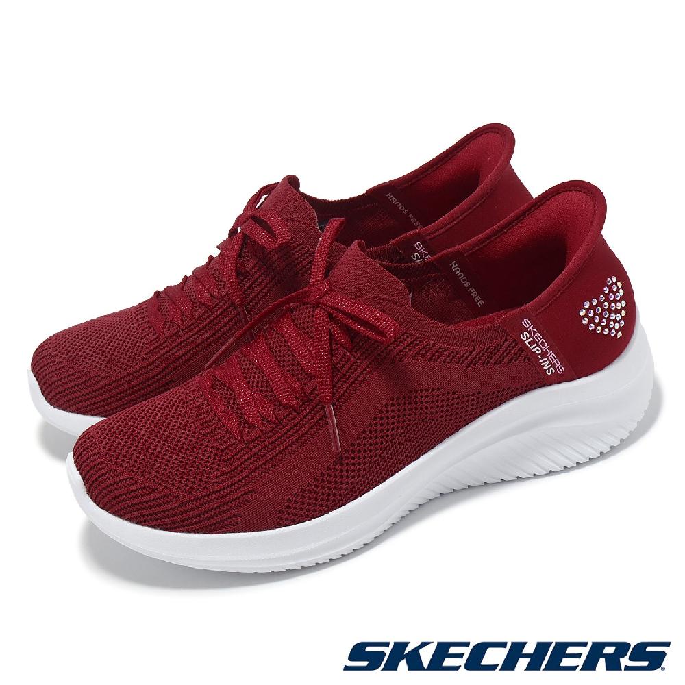 Skechers 斯凱奇 休閒鞋 Ultra Flex 3.0-Heart Me Slip-Ins 女鞋 紅 白 避震 套入式 150177RED