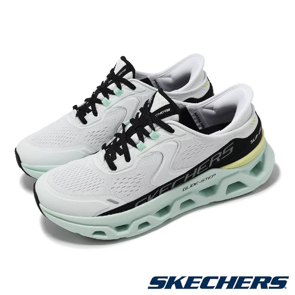 Skechers 斯凱奇 休閒鞋 Glide-Step Altus Slip-Ins 女鞋 白 綠 套入式 緩衝 懶人鞋 150510WMLT