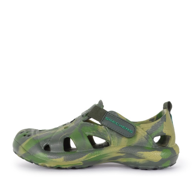 Skechers Koolers - Swurlz [400063LCAMO 中童鞋 運動 拖鞋 涼鞋 防水 綠 灰