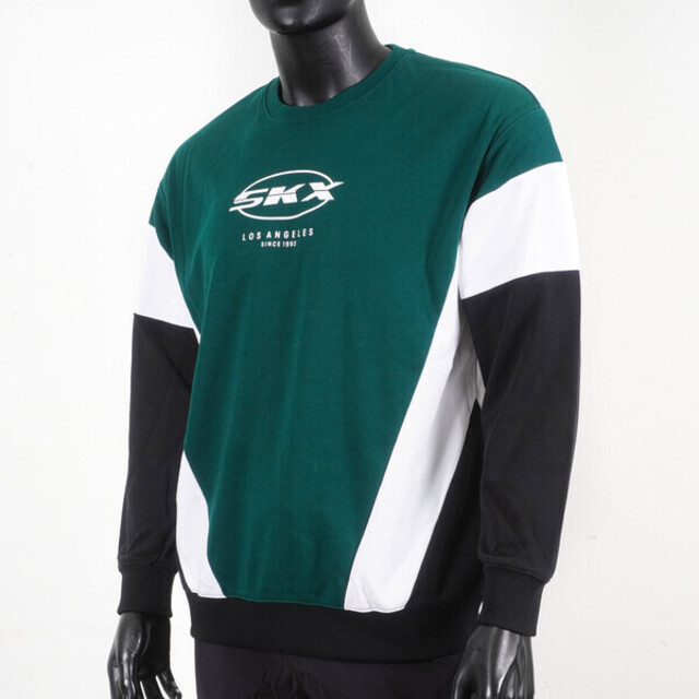 Skechers [L321M146-00XW 男 長袖 上衣 衛衣 寬鬆 運動 休閒 棉質 舒適 穿搭 綠黑