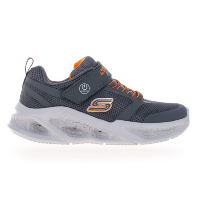 Skechers Meteor Lights [401675LCCOR 中大童 休閒鞋 燈鞋 緩震 舒適 透氣 灰橘