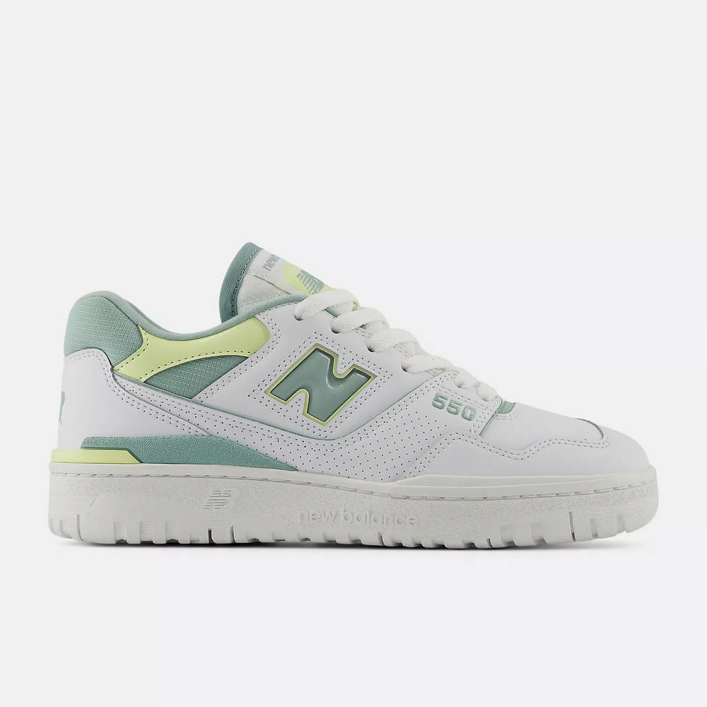 【New Balance】550 系列 女 休閒鞋 白綠-BBW550EB-B