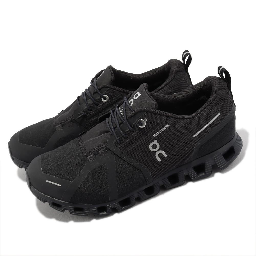 On Running 慢跑鞋 Cloud 5 Waterproof 女鞋 黑 防水 雲科技 彈性鞋帶 運動鞋 昂跑 5998838