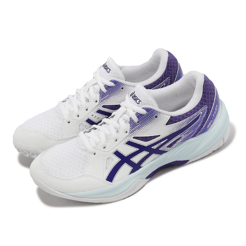 Asics 亞瑟士 排球鞋 GEL-Task 3 女鞋 白 紫 羽球鞋 桌球鞋 1072A082102