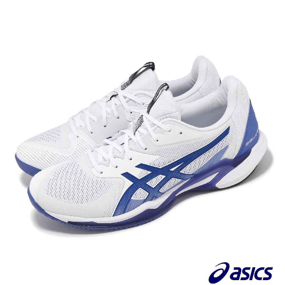Asics 亞瑟士 網球鞋 Solution Speed FF 3 男鞋 白 藍 法網配色 回彈 抓地 運動鞋 1041A438100