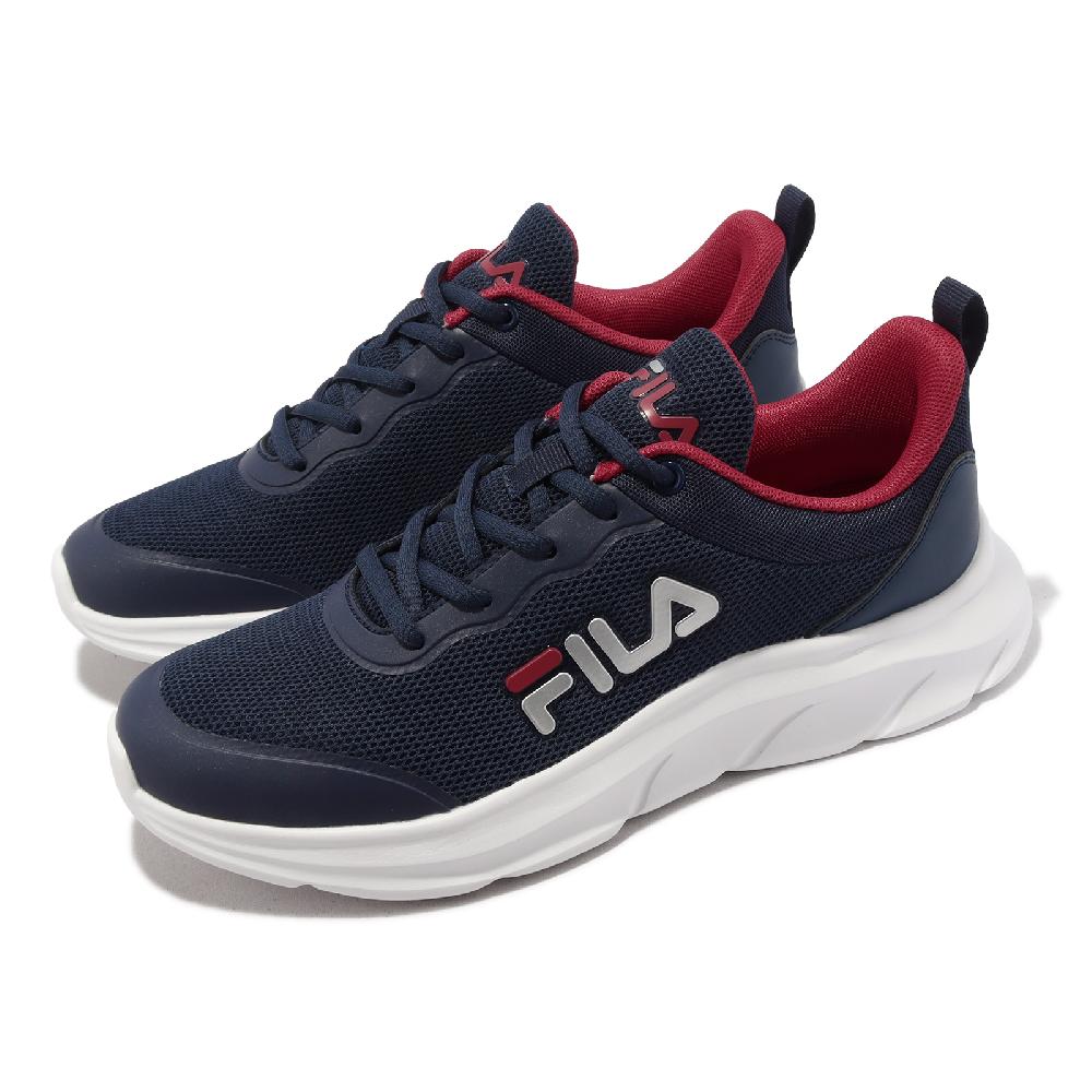 Fila 慢跑鞋 Skyway 男鞋 藍 紅 基本款 緩衝 運動鞋 路跑 斐樂 1J315X331