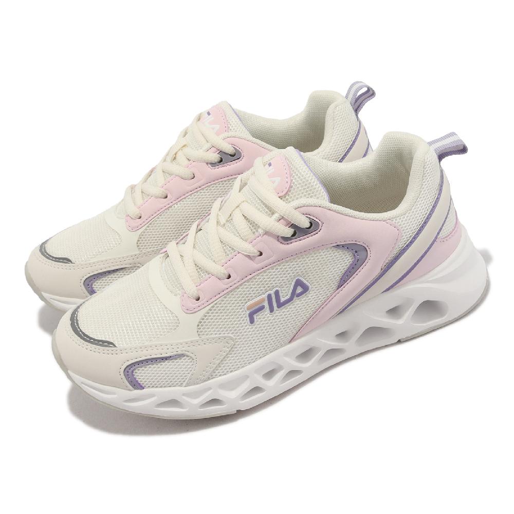 Fila 慢跑鞋 J311X 女鞋 米白 粉紅 厚底 簍空 透氣 基本款 運動鞋 斐樂 5J311X159