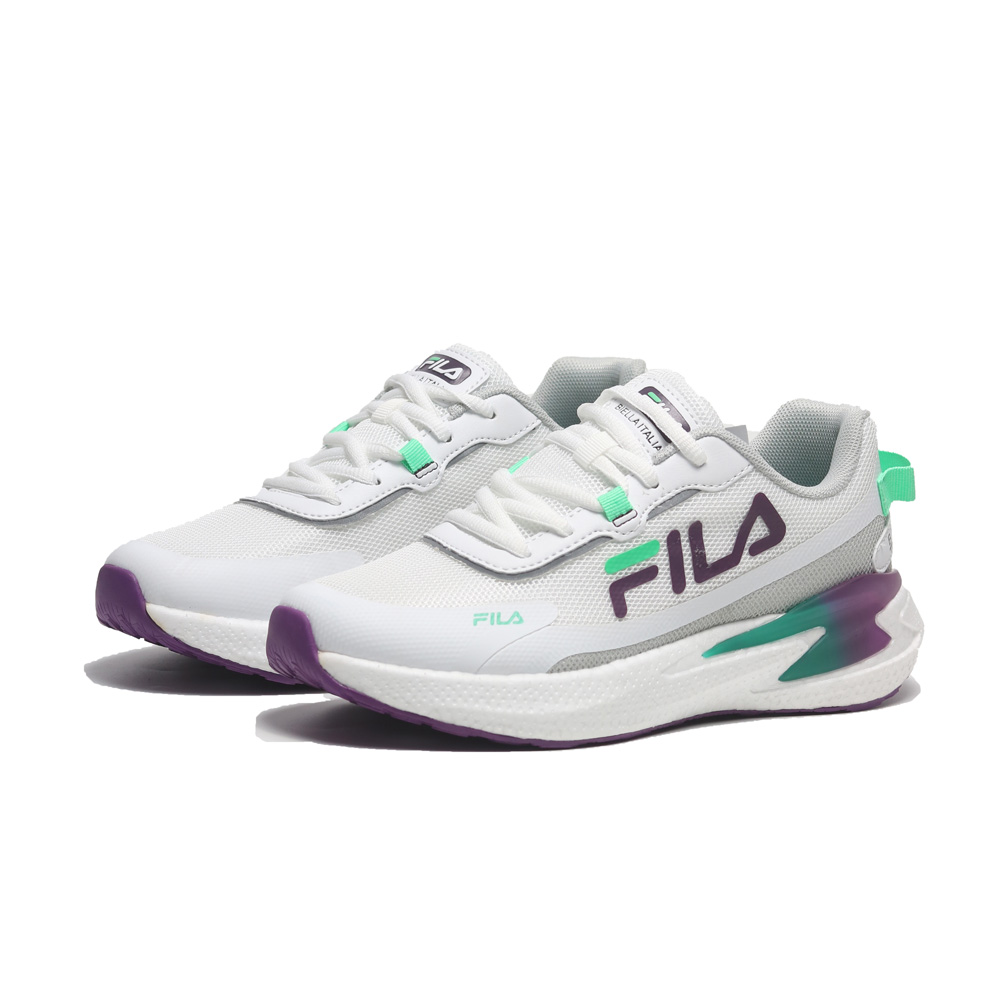 FILA 慢跑鞋 休閒鞋 白紫 蒂綠 Q彈 基本款 女 5J310X119