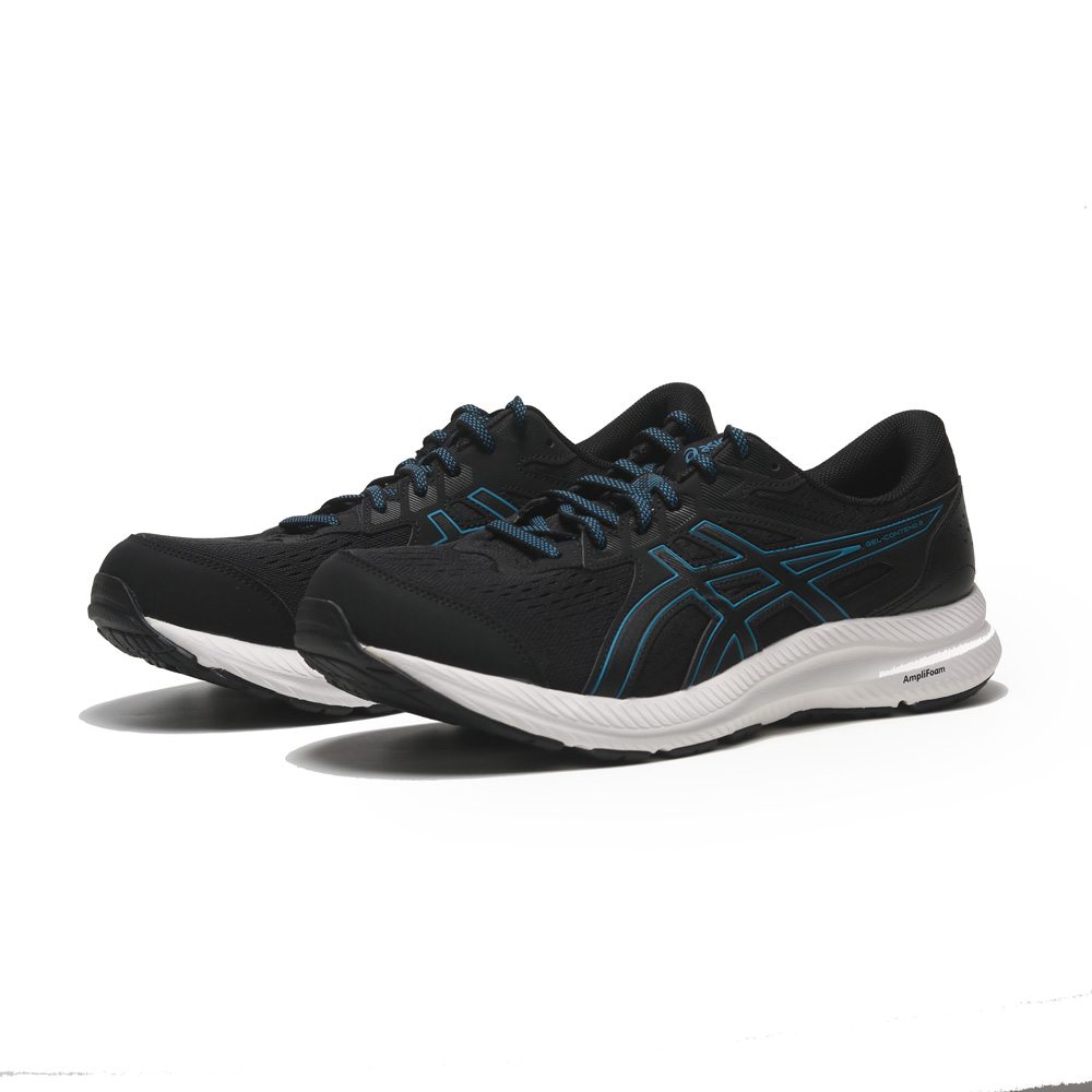 ASICS 慢跑鞋 GEL-CONTEND 8 黑藍 4E超寬楦 入門款 男 1011B679003