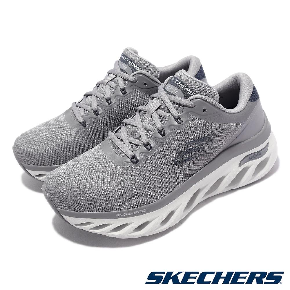 Skechers 氣泡鞋 Arch Fit Glide-Step-Highlighter 男鞋 灰 白 記憶鞋墊 健走 232321GRY