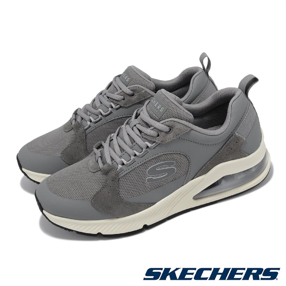 Skechers 斯凱奇 休閒鞋 Uno 2-90s 2 灰 米 男鞋 緩衝 氣墊 記憶鞋墊 麂皮 運動鞋 183065GRY