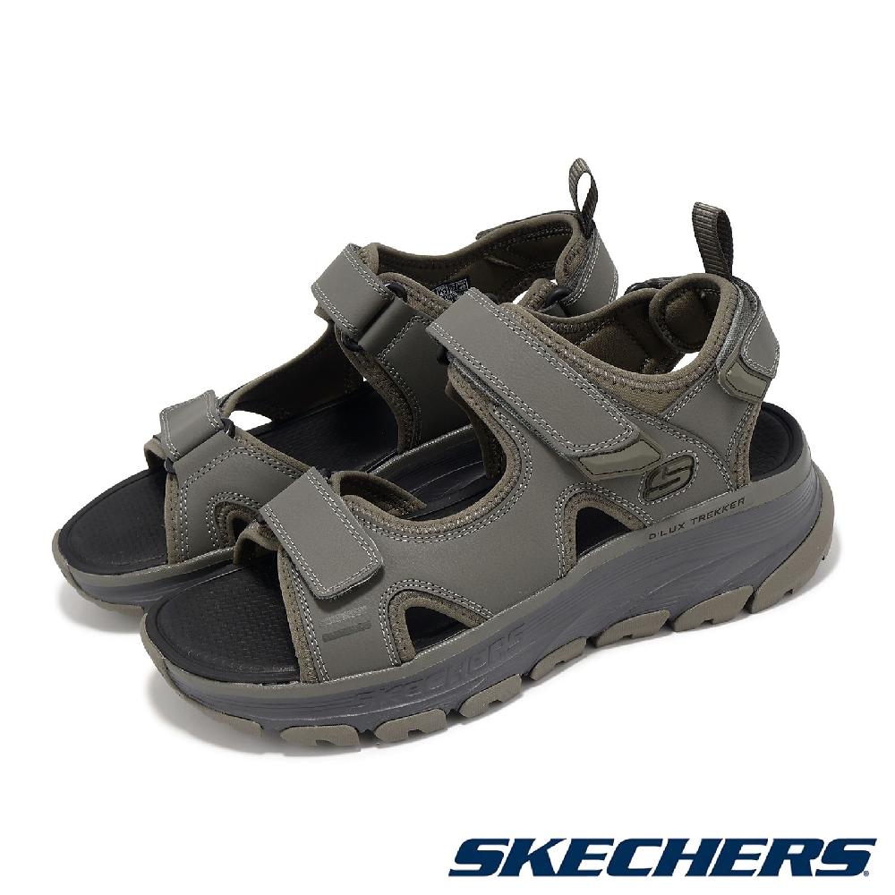 Skechers 斯凱奇 戶外鞋 D Lux Trekker Sandal-Dunkard 男鞋 綠 灰 緩震 輪胎大底 涼鞋 237580OLV