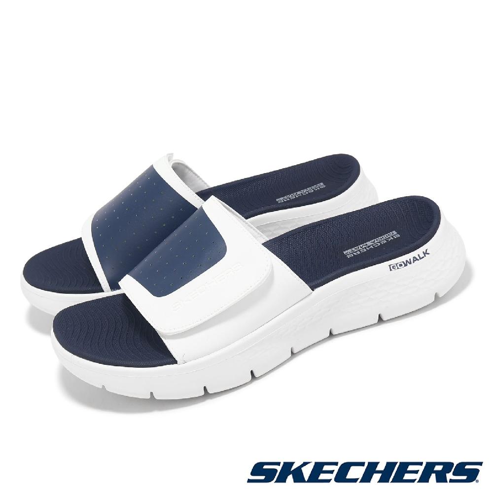 Skechers 斯凱奇 拖鞋 Go Walk Flex Sandal-Sandbar 男鞋 白 藍 避震 回彈 涼拖鞋 229204WNV