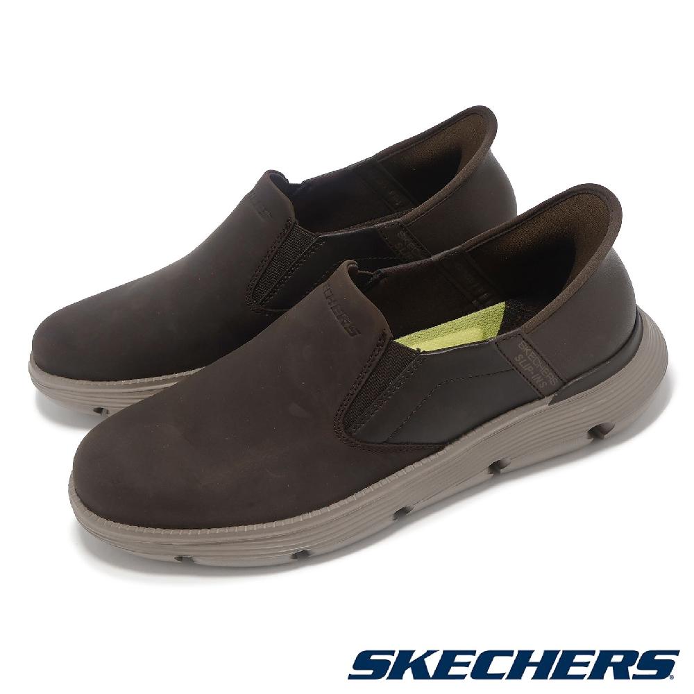 Skechers 斯凱奇 休閒鞋 Garze-Albers Slip-Ins 男鞋 棕 套入式 輕量 緩衝 皮鞋 205061CHOC