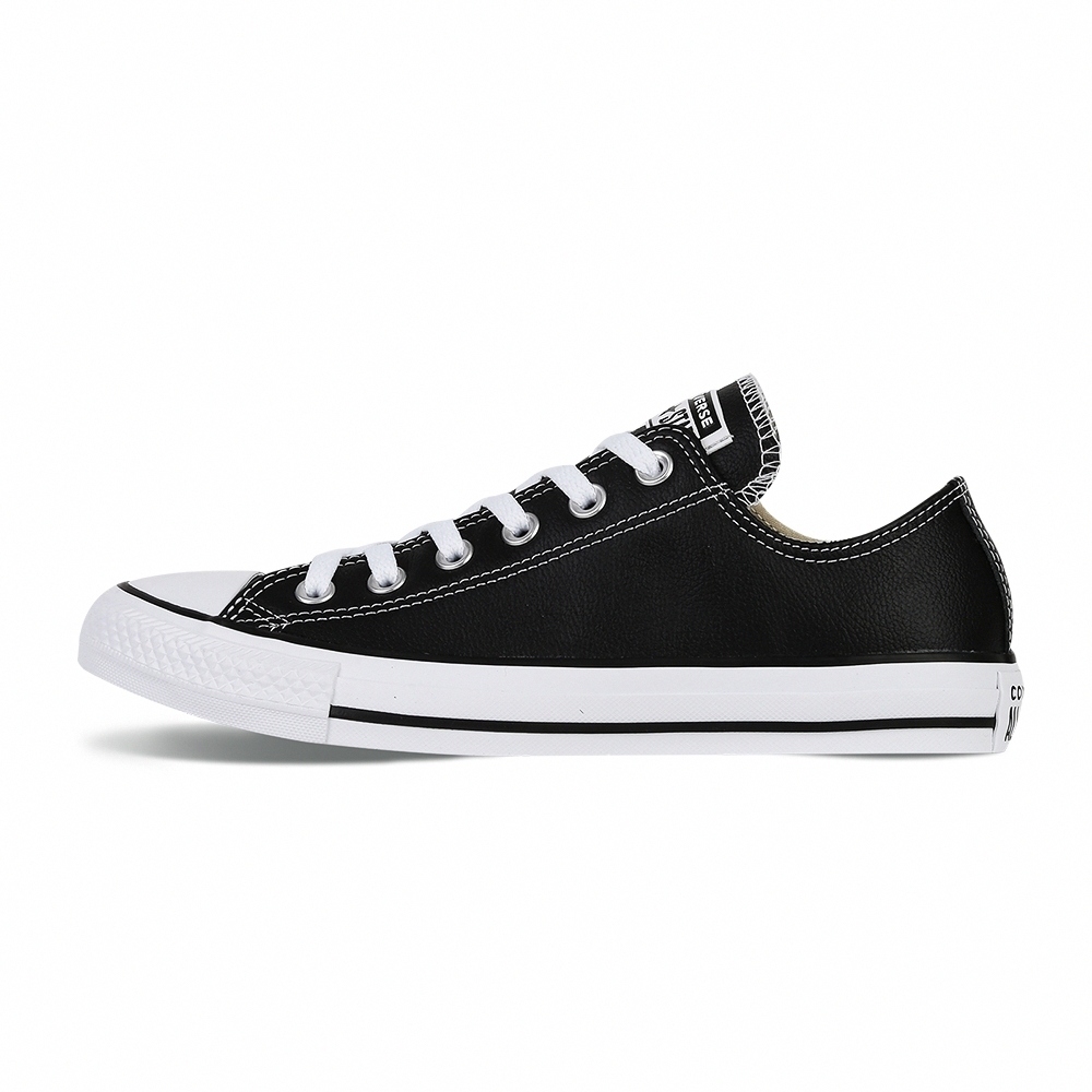 【CONVERSE】匡威 CT OX BLACK All Star LTHR 男女鞋 皮革款 低筒休閒鞋 黑色(132174C)