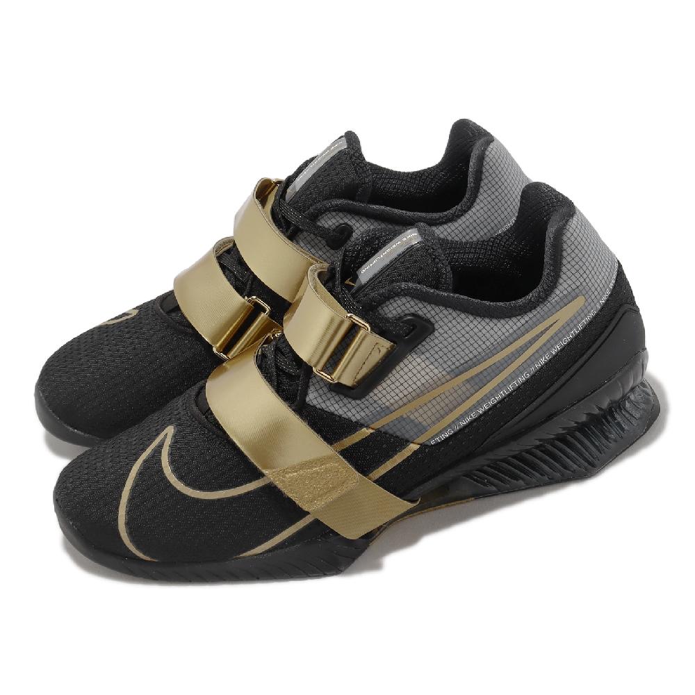 Nike 耐吉 訓練鞋 Romaleos 4 男鞋 黑 金 皮革 魔鬼氈 舉重 健身 運動鞋 CD3463-001