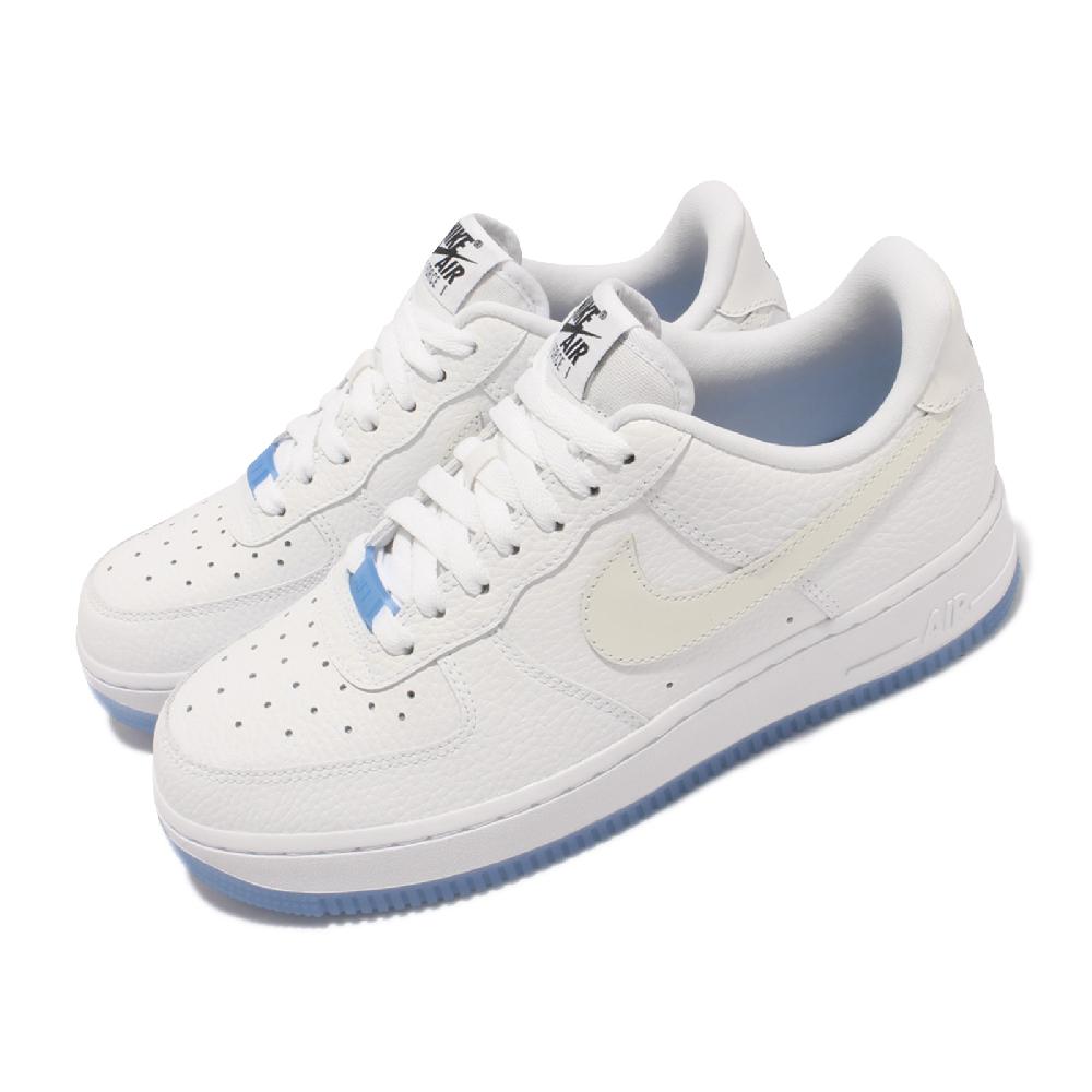 Nike 耐吉 休閒鞋 Air Force 1 07 LX 女鞋 經典款 熱感應變色 果凍底 皮革 白 藍 DA8301-101