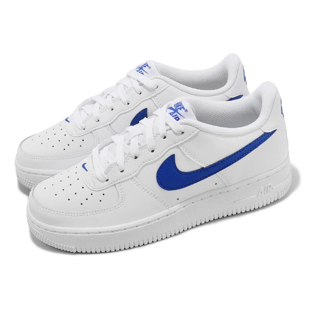 Nike 耐吉 休閒鞋 Air Force 1 GS 女鞋 白 藍 皮革 經典 AF1 DV7762-103