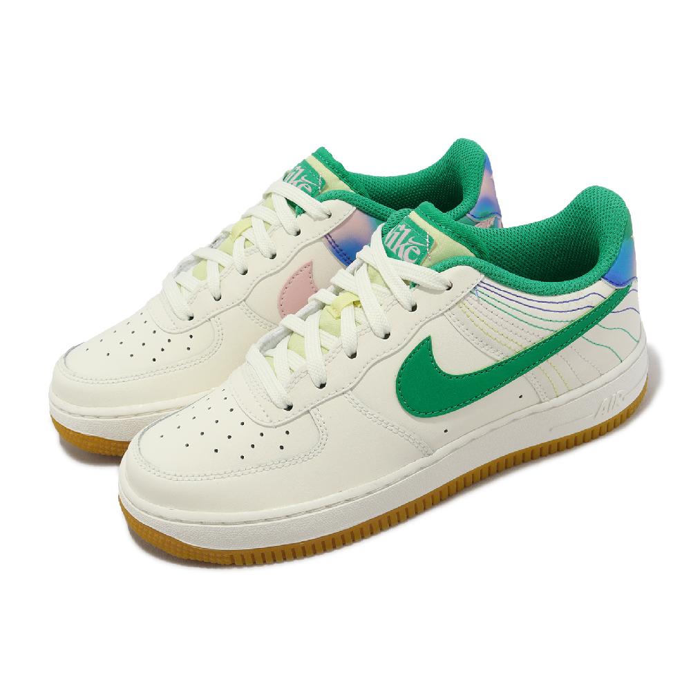 Nike 耐吉 休閒鞋 Air Force 1 LV8 3 GS 大童 女鞋 米白 綠 粉紅 膠底 AF1 霓虹 FJ7540-100