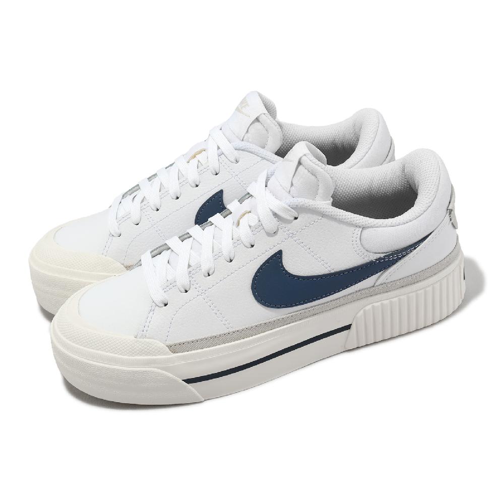 Nike 耐吉 休閒鞋 Wmns Court Legacy Lift 女鞋 白 藍 厚底 增高 復古 皮革 小白鞋 DM7590-104
