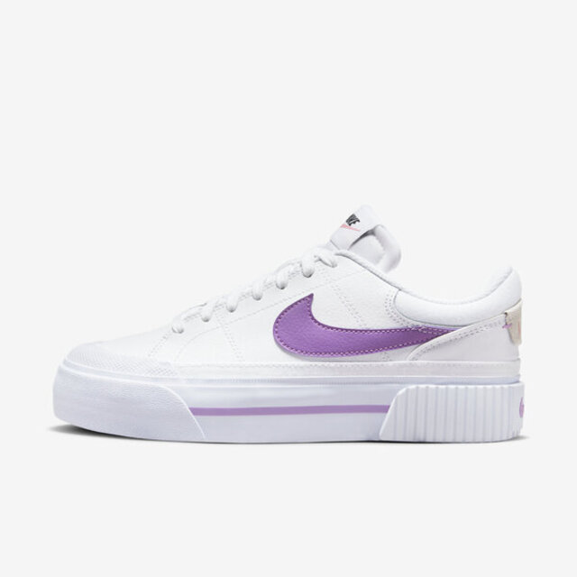Nike Wmns Court Legacy Lift [DM7590-103 女 休閒鞋 經典 復古 厚底 白紫