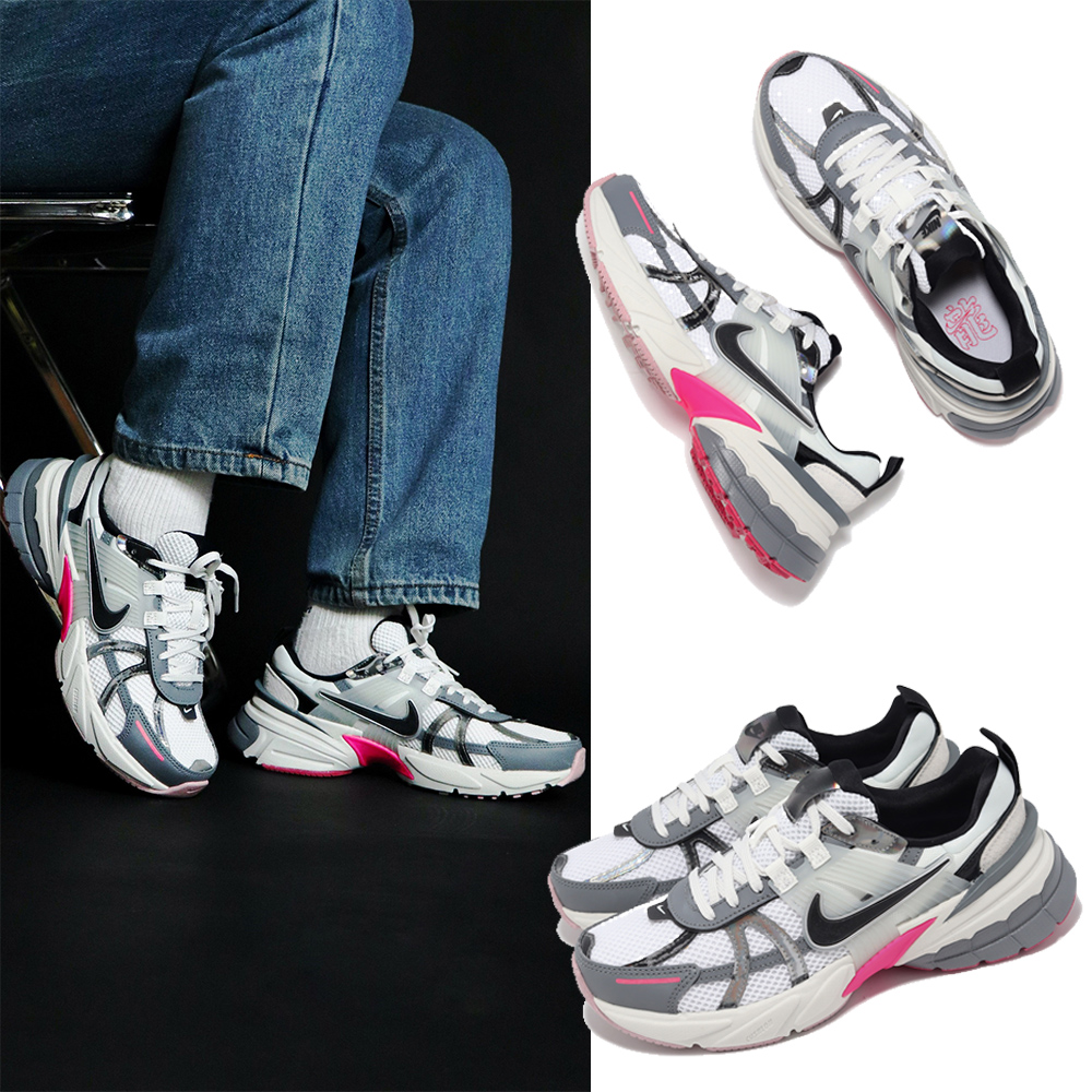 Nike 耐吉 休閒鞋 Wmns V2K Run 女鞋 灰 粉紅 銀 復古 運動鞋 FZ5061-100