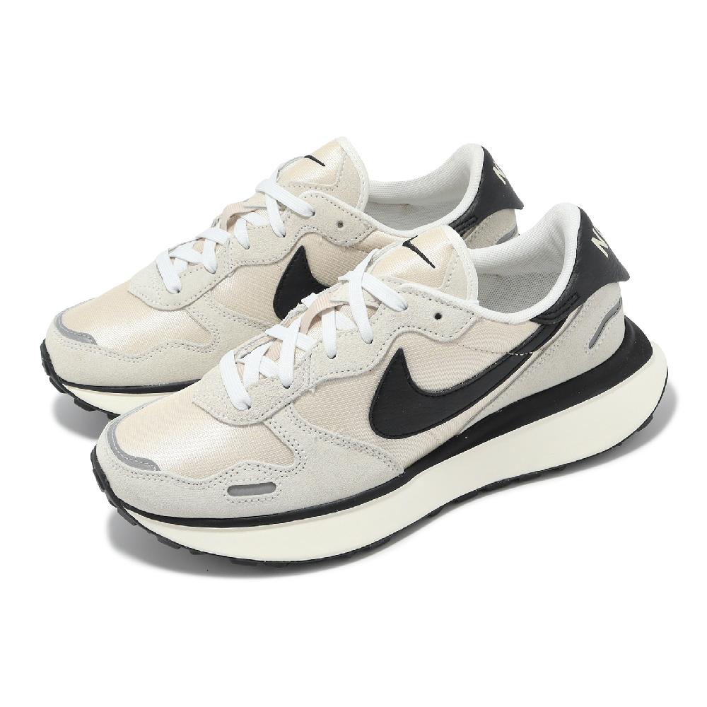 Nike 耐吉 休閒鞋 Wmns Phoenix Waffle 女鞋 米白 黑 麂皮 異材質拼接 復古 FD2196-100
