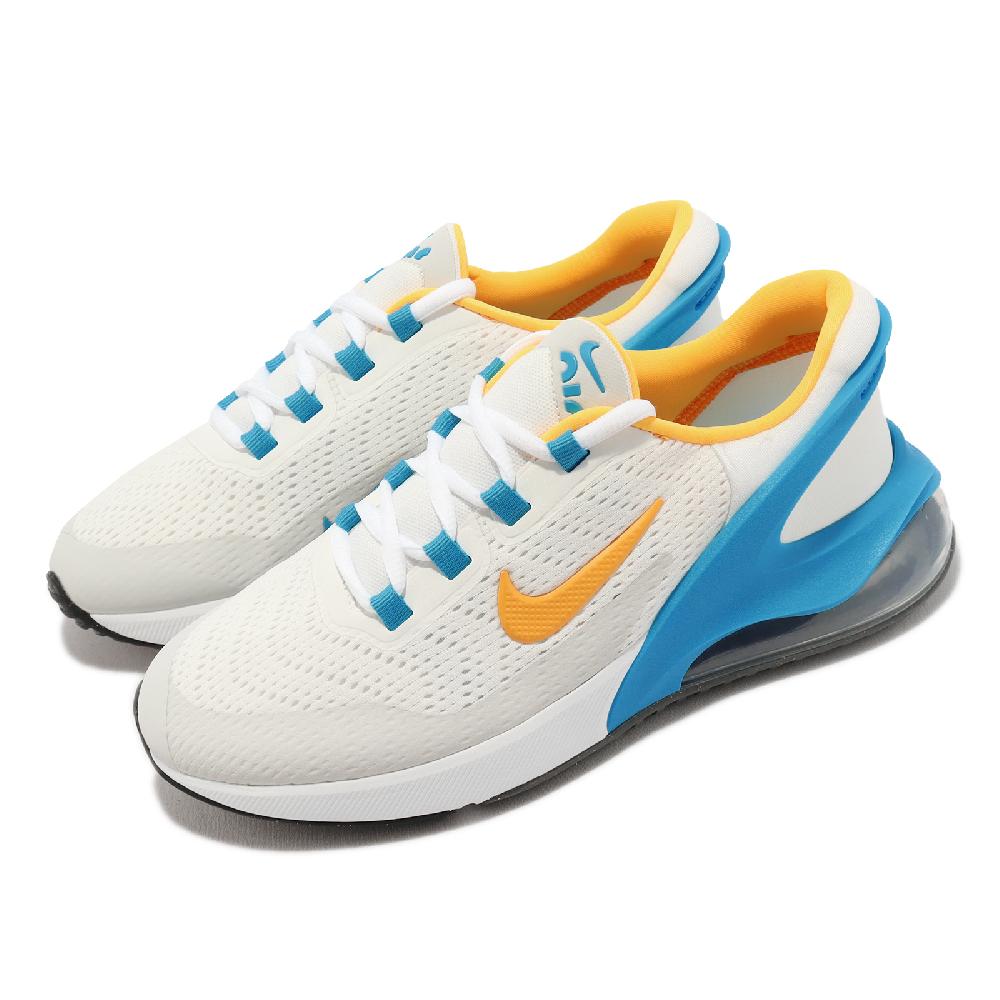 Nike 耐吉 休閒鞋 Air Max 270 Go GS 大童鞋 女鞋 白 橘 藍 後踩式鞋跟設計 氣墊 回彈 DV1968-100
