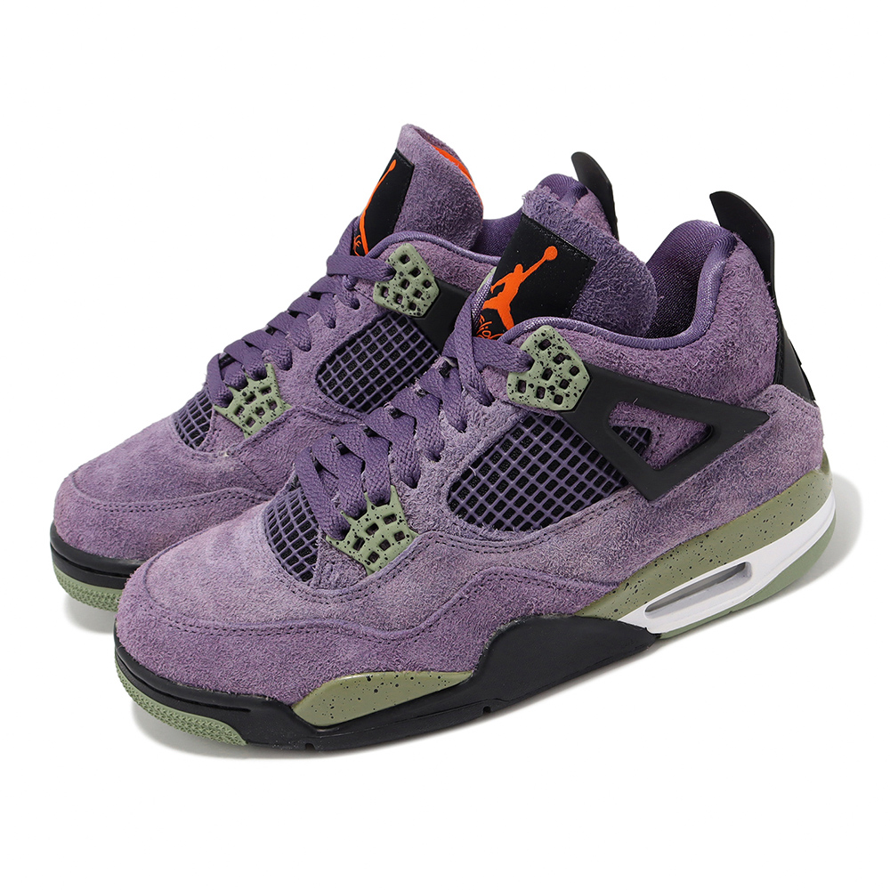Nike 耐吉 休閒鞋 Wmns Air Jordan 4 Retro 女鞋 紫綠 Canyon Purple AJ AQ9129-500