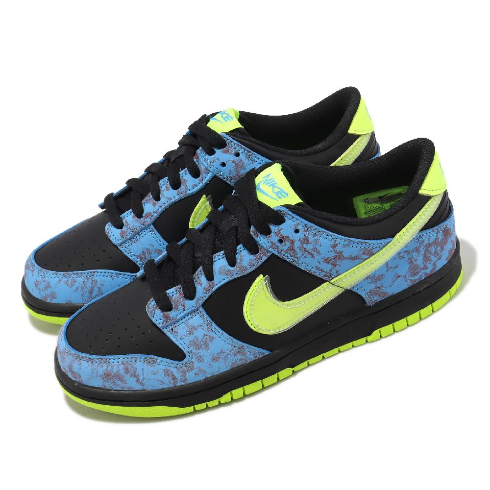 Nike 耐吉 休閒鞋 Dunk Low SE GS 大童鞋 女鞋 藍 黑 綠 酸洗 經典 低筒 DV1694-900