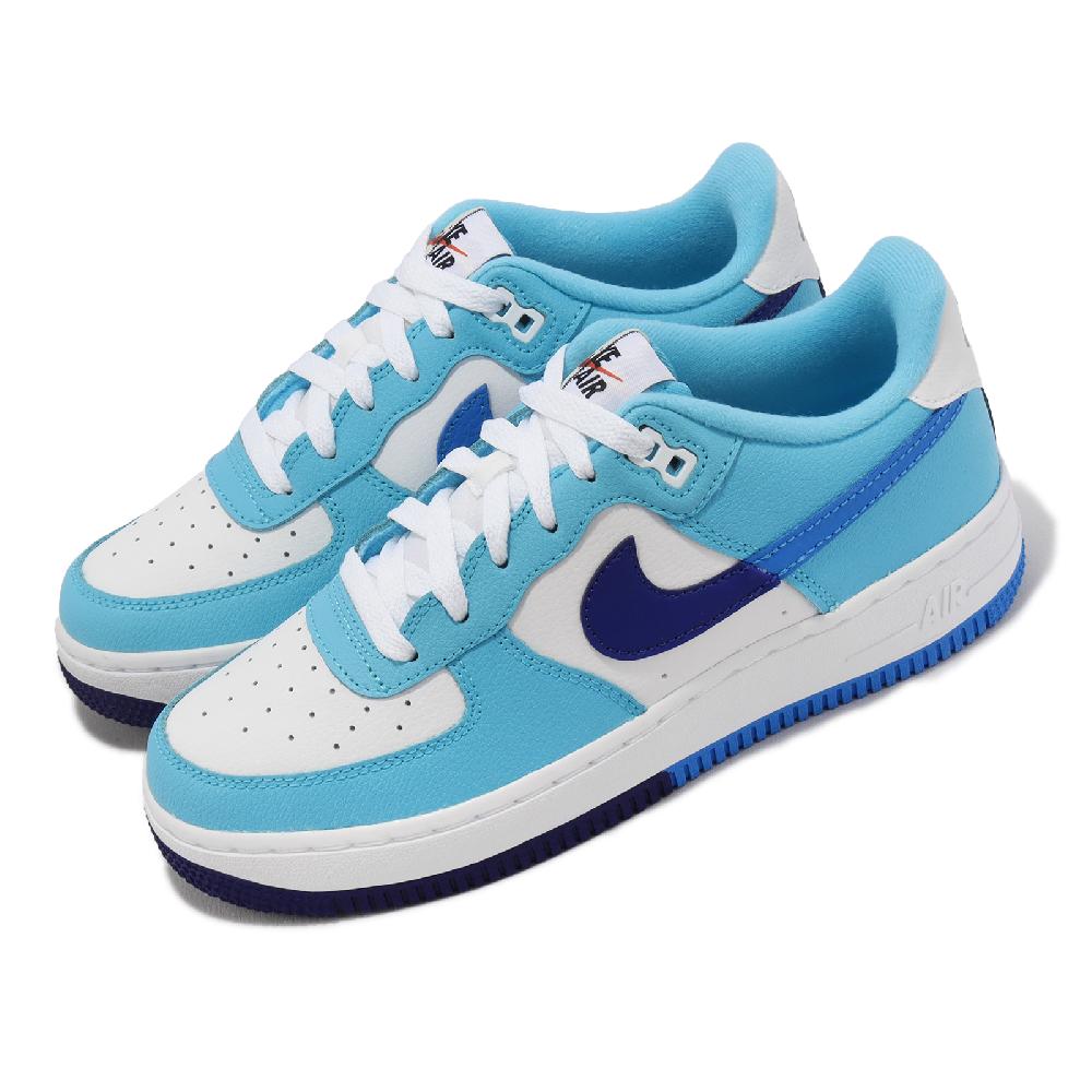 Nike 耐吉 休閒鞋 Air Force 1 LV8 2 GS 女鞋 大童鞋 白 藍 皮革 AF1 經典 DZ2660-100