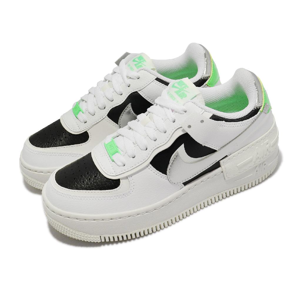 Nike 耐吉 休閒鞋 Wmns Air Force 1 Shadow 女鞋 白 銀 黑 螢光綠 AF1 解構 雙勾 DN8006-100