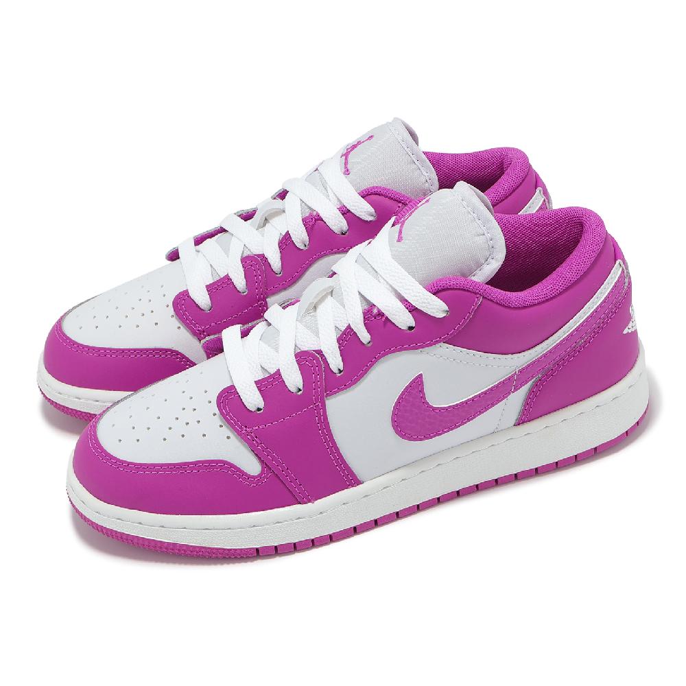 Nike 耐吉 休閒鞋 Air Jordan 1 Low GS 大童 女鞋 白 桃紅 AJ1 一代 低筒 FV8486-600