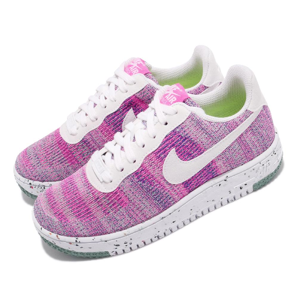 Nike 耐吉 休閒鞋 Wmns AF1 Crater Flyknit 女鞋 紫 白 Air Force 1 針織鞋面 DC7273-500