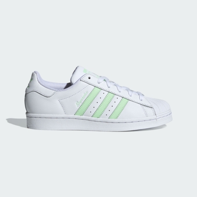 Adidas Superstar W [IE3005 女 休閒鞋 經典 復古 三葉草 貝殼頭 穿搭 白 淺綠