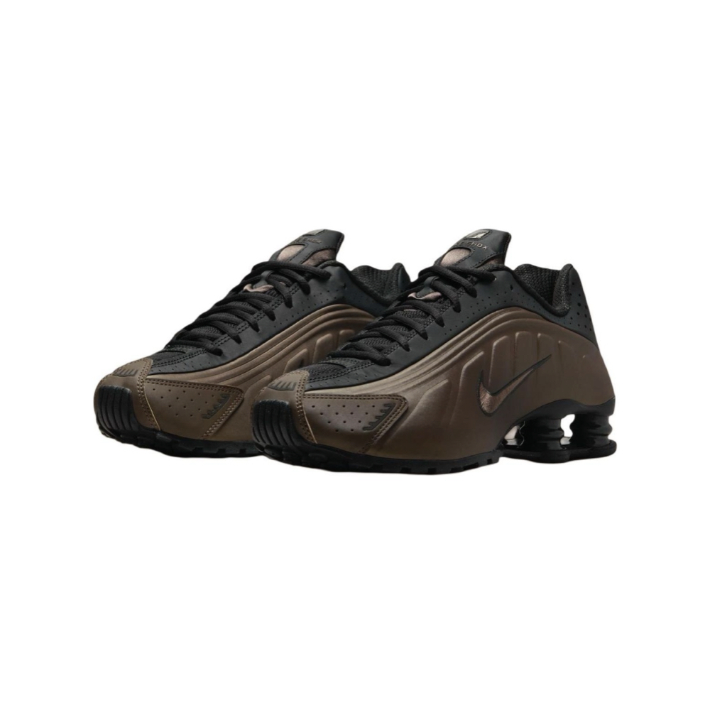 W Nike Shox R4 Ironstone Off Noir 金屬棕黑 增高 復古 彈簧鞋 休閒鞋 女鞋 AR3565-007