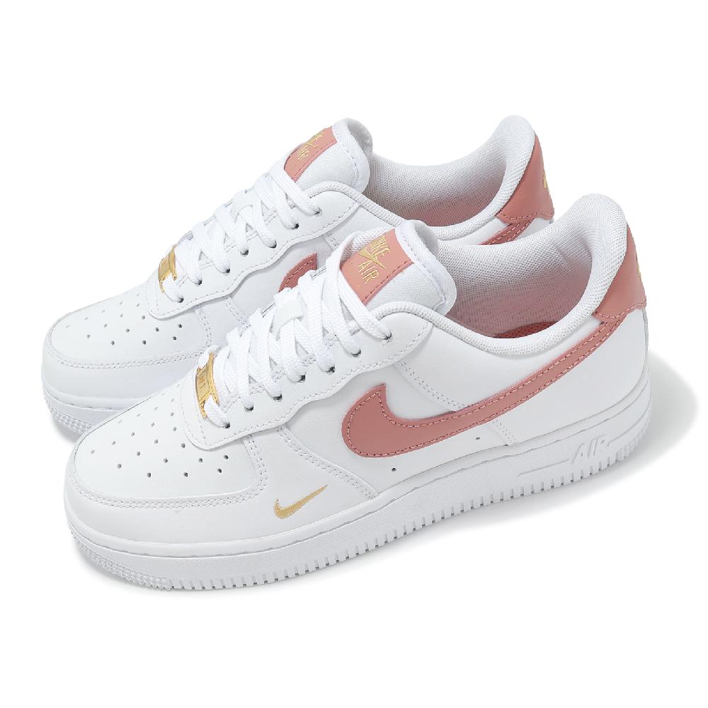 休閒鞋 Wmns Air Force 1 07 ESS 女鞋 白 乾燥玫瑰粉 AF1 刺繡 小勾 CZ0270-103