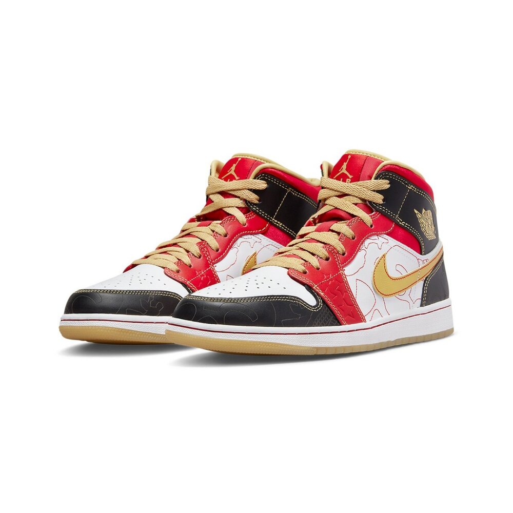 Air Jordan 1 Mid SE GC 喜慶 紅白黑 金勾 AJ1 黑白 中國風 休閒鞋 男鞋 DV0576-176